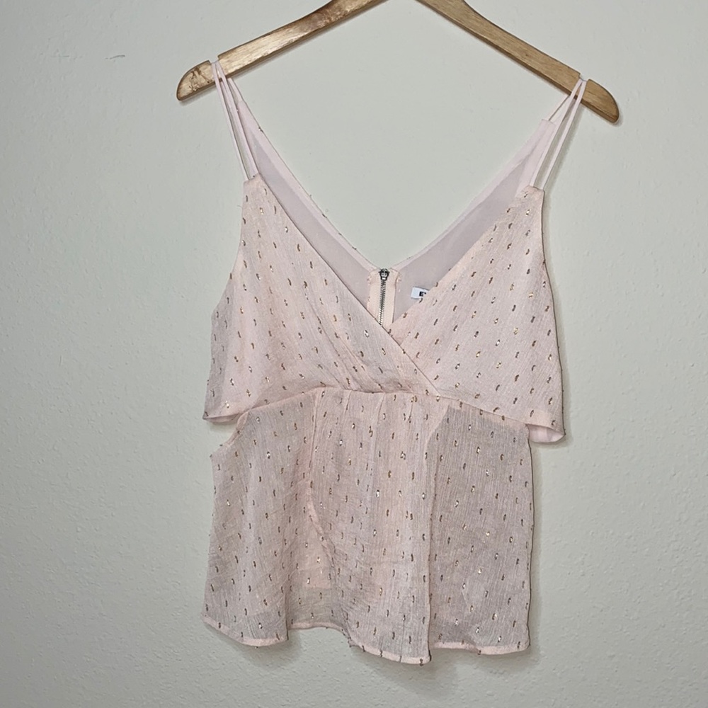 Double strap silver and gold sparkle top